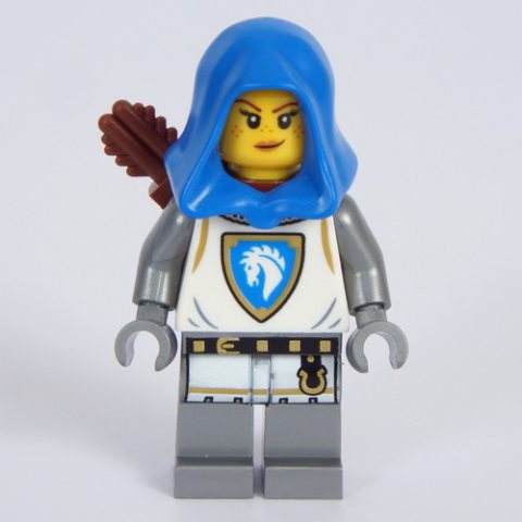 Minifigurka LEGO Archer, White Tunic, Blue Hood, Quiver