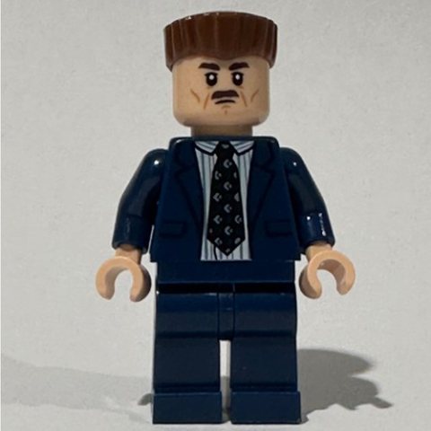 Minifigurka LEGO J. Jonah Jameson, Dark Blue Suit, Reddish Brown Hair