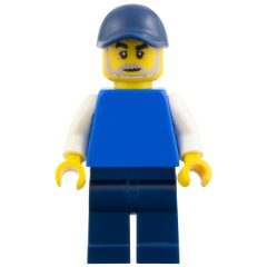 Minifigurka LEGO Blue Torso, Dark Blue Legs, Dark Blue Cap