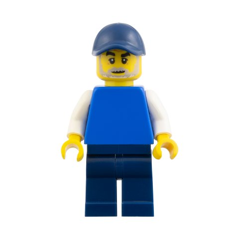 Minifigurka LEGO Blue Torso, Dark Blue Legs, Dark Blue Cap