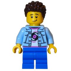 Minifigurka LEGO Kid, Bright Light Blue Torso, Blue Medium Legs, Dark Brown Hair
