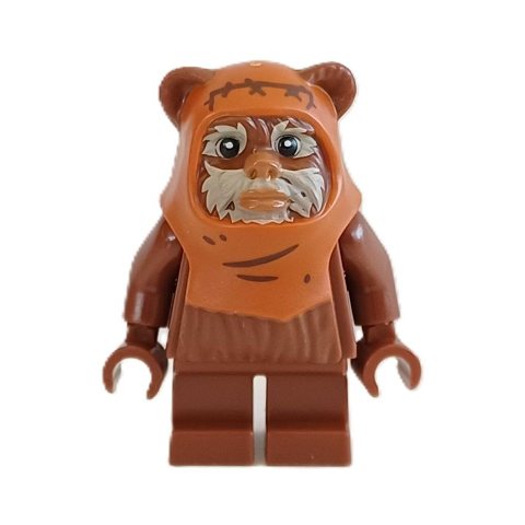 Minifigurka LEGO Wicket, Molded Ewok, Dark Orange Hood, Tan Face, Lines on Hood