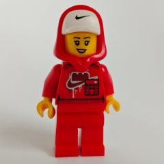 Minifigurka LEGO Red Nike Outfit, Hood with Cap