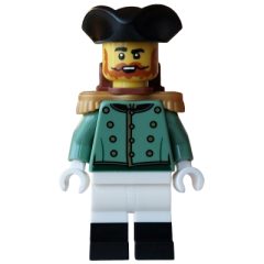 Minifigurka LEGO Soldier, Woman, Sand Green Uniform, White Legs, Black Hat, Backpack
