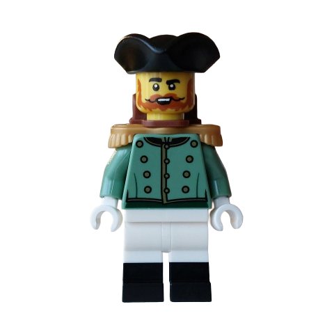 Minifigurka LEGO Soldier, Woman, Sand Green Uniform, White Legs, Black Hat, Backpack
