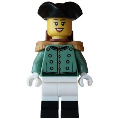 Minifigurka LEGO Soldier, Sand Green Uniform, White Legs, Black Hat, Backpack