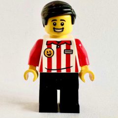 Minifigurka LEGO Popcorn Seller, White/Red Torso, Black Legs, Black Hair