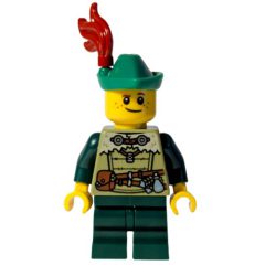 Minifigurka LEGO Elf, Olive Green Torso, Dark Green Medium Legs, Green Hat