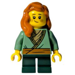 Minifigurka LEGO Elf, Sand Green Torso, Dark Green Legs, Dark Orange Hair
