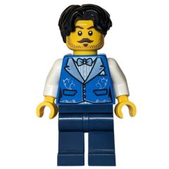 Minifigurka LEGO Man, Blue Torso, Dark Blue Legs, Black Hair