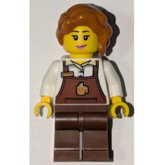 Minifigurka LEGO Barista, Reddish Brown Apron, Dark Orange Hair
