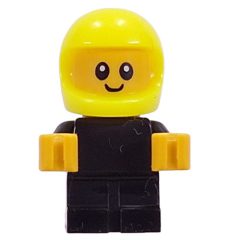 Minifigurka LEGO Baby, Racer, Black Body, Vibrant Yellow Helmet