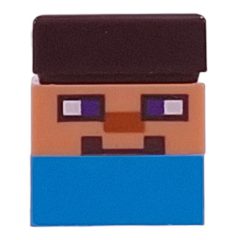 Minifigurka LEGO Micromob Steve, Dark Azure Legs, Dark Brown Hair