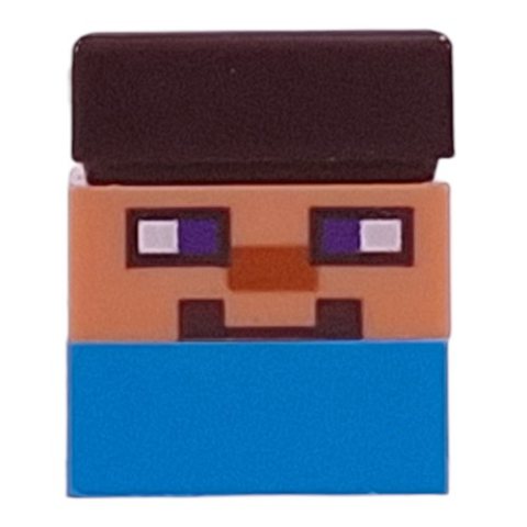 Minifigurka LEGO Micromob Steve, Dark Azure Legs, Dark Brown Hair
