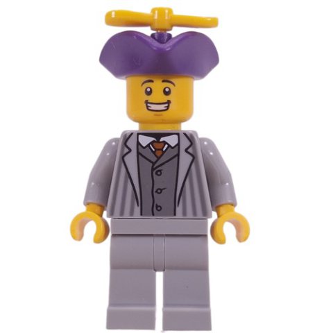 Minifigurka LEGO Light Bluish Grey Suit, Dark Purple Tricorn