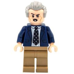 Minifigurka LEGO J. Jonah Jameson, Dark Blue Suit, Light Bluish Gray Hair