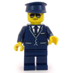 Minifigurka LEGO Pilot, Dark Blue Suit, Cap