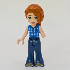 Minifigurka LEGO Autumn, Blue Plaid Shirt, Dark Blue Pants