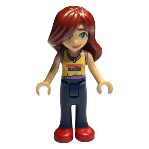 Minifigurka LEGO Paisley, Bright Light Yellow Top, Dark Blue Pant, Flowers