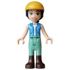Minifigurka LEGO Liann, Blue Top, Sand Green Pants, Helemt