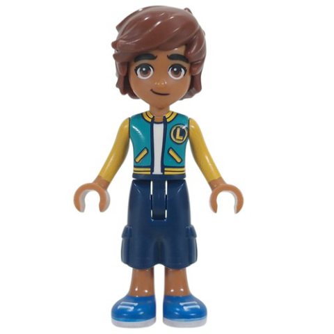 Minifigurka LEGO Leo, Dark Turquoise Jacket, Dark Blue Pants