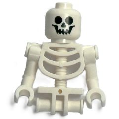 Minifigurka LEGO Skeleton, Standard Face, Bent Arms, Vertical Hand Clips, 78132 Torso, No Legs