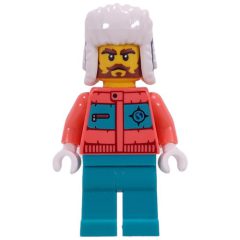 Minifigurka LEGO Arctic Explorer, Coral Torso, Dark Turquoise Legs, Dark Blue Ushanka
