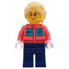 Minifigurka LEGO Arctic Explorer, Coral Torso, Dark Blue Legs, Bright Light Yellow Hair