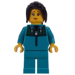Minifigurka LEGO Astronaut, Dark Turquoise Jumpsuit, Black Hair