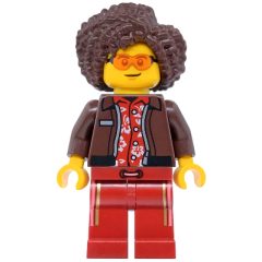 Minifigurka LEGO Dark Brown Torso, Dark Red Legs, Dark Brown Hair