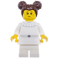 Minifigurka LEGO Ballerina, White Outfit, Medium Legs, Dark Brown Hair