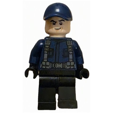 Minifigurka LEGO Guard, Black Legs, Dark Blue Cap