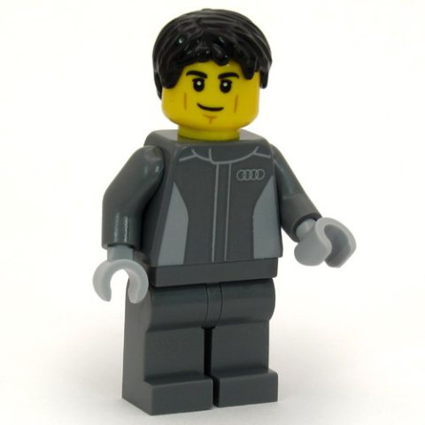 Minifigurka LEGO Audi Revolut F1 Driver, Black Hair