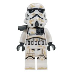 Minifigurka LEGO Sandtrooper, Black Pauldron, Sienna Brown Head