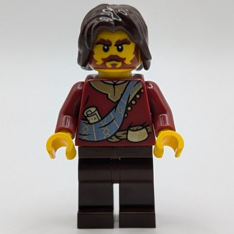 Minifigurka LEGO Dark Red Robes, Dark Brown Legs, Dark Brown Hair