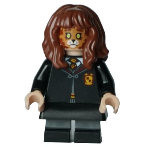 Minifigurka LEGO Hermione Granger, Gryffindor Robe Closed, Skirt, Cat Face