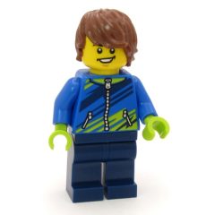 Minifigurka LEGO Mountain Biker, Blue Jacket, Dark Blue Legs