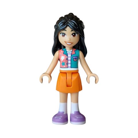 Minifigurka LEGO Liann, Dark Turquoise Top, Orange Skirt