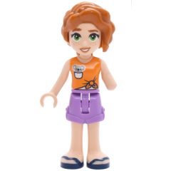 Minifigurka LEGO Autumn, Orange Top, Lavender Shorts