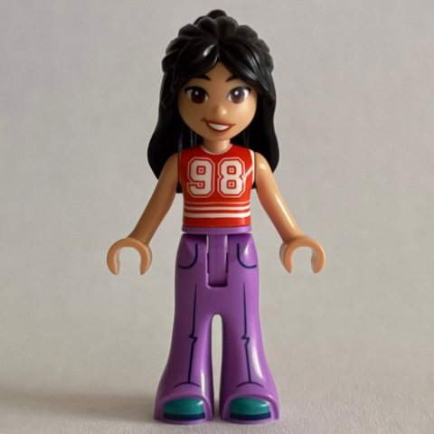 Minifigurka LEGO Liann, Reddish Orange Top, Lavender Pants