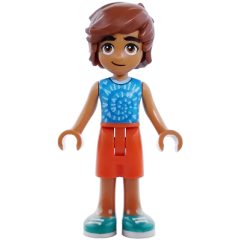 Minifigurka LEGO Leo, Blue Shirt, Reddish Brown Pants