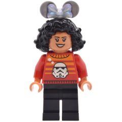 Minifigurka LEGO Park Guest, Red Torso, Black Legs, Black Hair