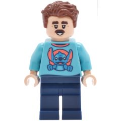 Minifigurka LEGO Park Guest, Medium Azure Torso, Dark Blue Legs, Reddish Brown Hair