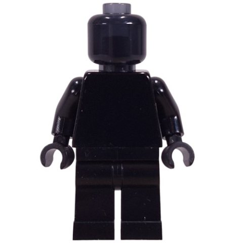 Minifigurka LEGO Monochrome, Black with Trans-Black Head