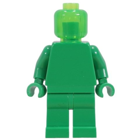 Minifigurka LEGO Monochrome, Bright Green with Trans-Bright Green Head