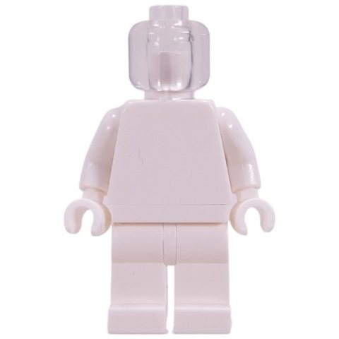 Minifigurka LEGO Monochrome, White with Trans-Clear Head