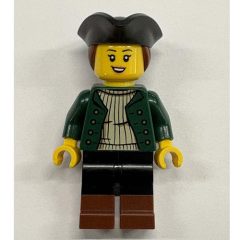 Minifigurka LEGO Boatswain, Dark Green Torso, Black Legs, Black Tricorn