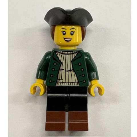 Minifigurka LEGO Boatswain, Dark Green Torso, Black Legs, Black Tricorn