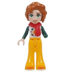 Minifigurka LEGO Autumn, White Torso, Bright Light Orange Pants, Red Scarf