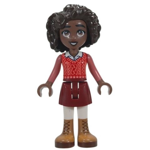 Minifigurka LEGO Aliya, Coral Shirt, Dark Red Skirt